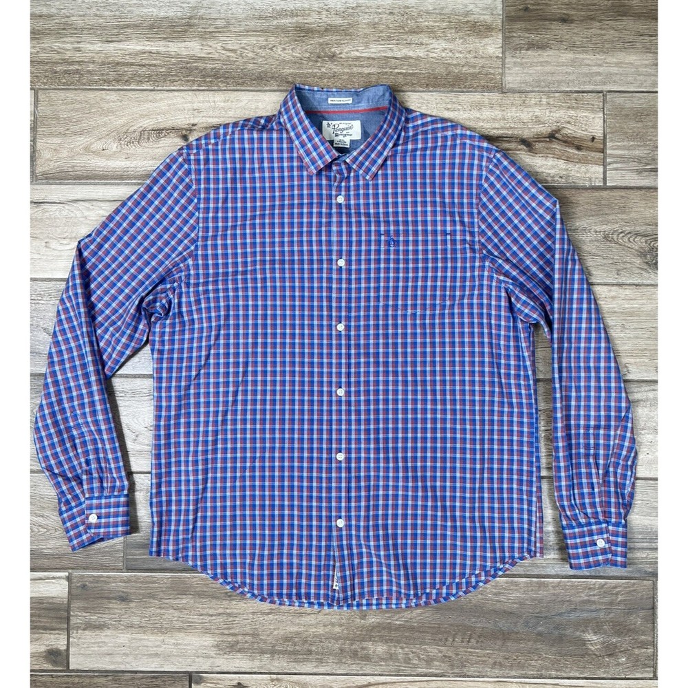 Original Penguin Men's Shirt Heritage Slim Fit Long Sleeve Size XXL Mod Plaid